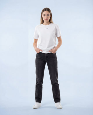 Pavenrod white short-sleeve lifestyle t-shirt for women, made from organic cotton, displayed in a studio setting.